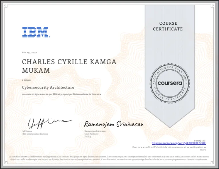 Badge officiel Cybersecurity Architecture